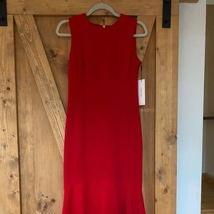 Red Calvin Klein Midi Dress